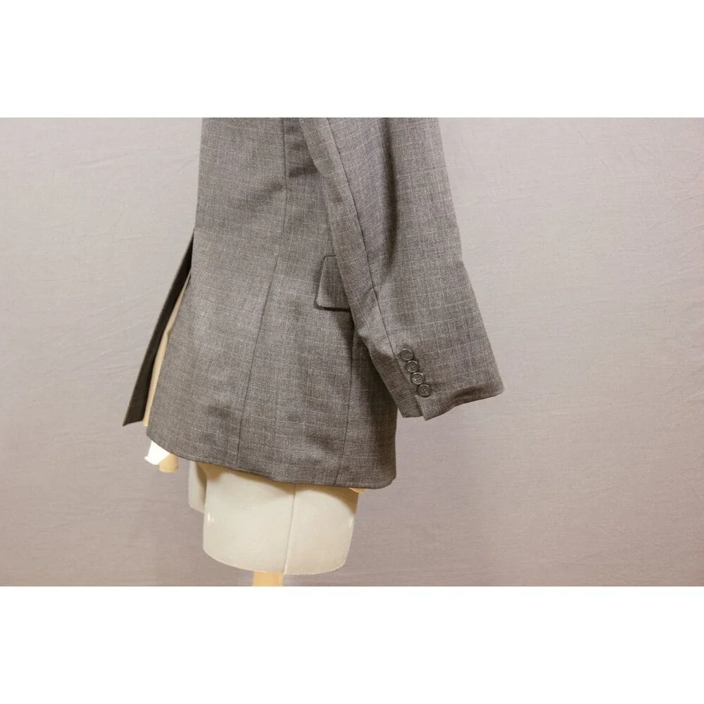 Embassy Square Vintage 2 Piece Suit Mens Gray Checked 40R Flat Fronts 34" W USA - Picture 6 of 13